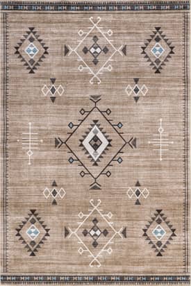 Light Brown 2' 6" x 6' Poppy Persian Washable Rug swatch