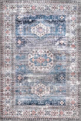 Blue Allison Faded Washable Rug swatch