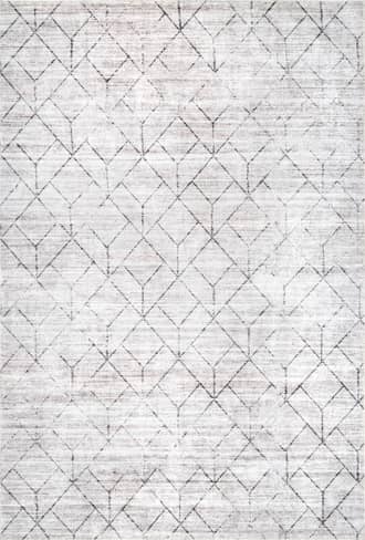 Light Gray Stacey Washable Diamond Rug swatch