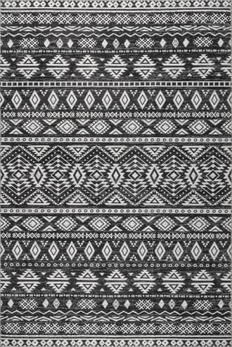 Charcoal 2' 6" x 8' Shelby Washable Graphic Rug swatch