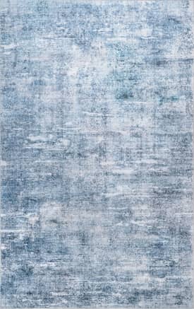 Blue 4' x 6' Peggy Washable Abstract Rug swatch