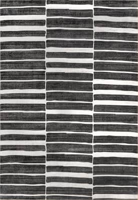 Charcoal Candace Washable Contemporary Rug swatch