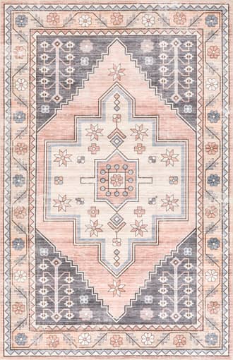 Pink 8' x 10' Priscilla Washable Faded Rug swatch