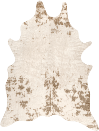 Off White Zahara Faux Cowhide Washable Rug swatch