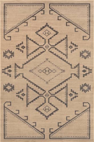 Natural 6' x 9' Cassia Easy-Jute Washable Geometric Rug swatch