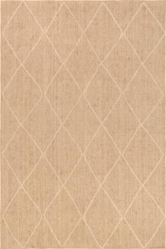 Natural 2' 6" x 8' Giselle Easy-Jute Washable Trellis Rug swatch