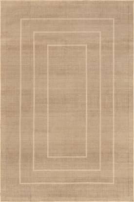 Natural 5' x 8' Ann Easy-Jute Washable Bordered Rug swatch