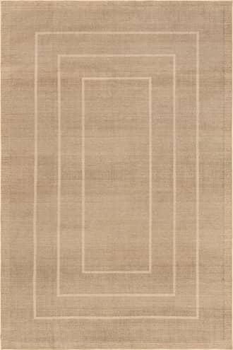 Natural 8' x 10' Ann Easy-Jute Washable Bordered Rug swatch