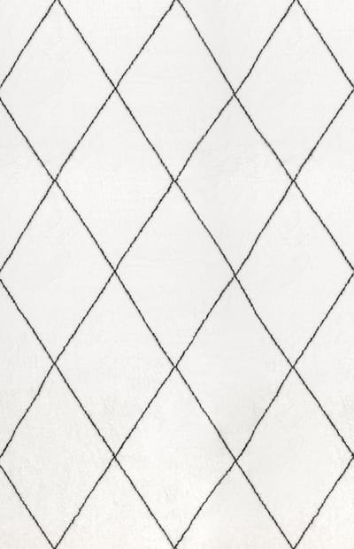 Ivory Addy Trellis Washable Shag Area Rug