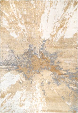 Gold 2' 6" x 10' Splatter Abstract Rug swatch