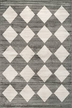 Gray 2' 8" x 8' Kayla Checkerboard Tiled Rug swatch