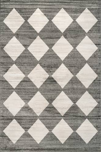 Grey 2' 8" x 8' Kayla Checkerboard Tiled Rug swatch