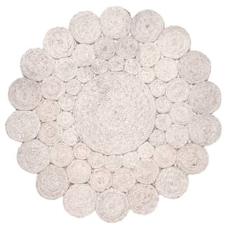 Ivory Braided Concentric Circles Rug swatch