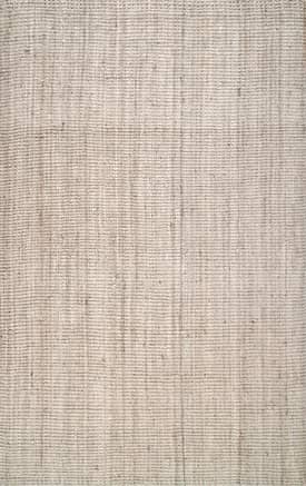 Off White 8' 6" x 11' 6" Handwoven Jute Ribbed Solid Rug swatch