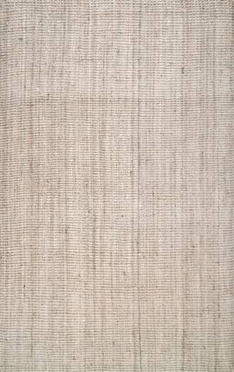 Off White 6' x 9' Handwoven Jute Ribbed Solid Rug swatch