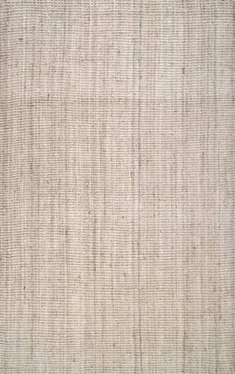 Off White Handwoven Jute Ribbed Solid Rug swatch