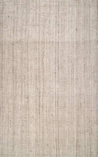 Off White 2' 6" x 6' Handwoven Jute Ribbed Solid Rug swatch