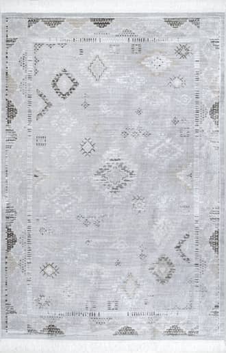 Silver 2' 8" x 8' Venice Fringed Rug swatch