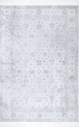 Silver 10' x 14' Fading Floral Fringe Rug swatch