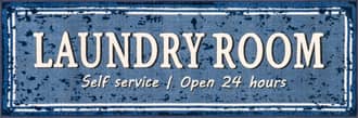 Blue Cathy Washable Service Sign Laundry Mat swatch