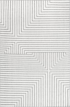 Light Gray 8' x 10' Ashlyn Parallel Stripes Indoor/Outdoor Rug swatch