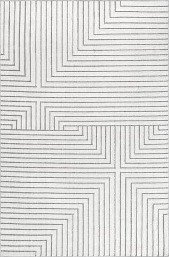 Light Grey Ashlyn Parallel Stripes Indoor/Outdoor Rug swatch