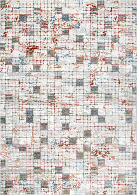 Light Gray 2' 8" x 8' Sprawling Tiles Rug swatch