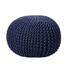 Navy Knitted Round Pouf swatch