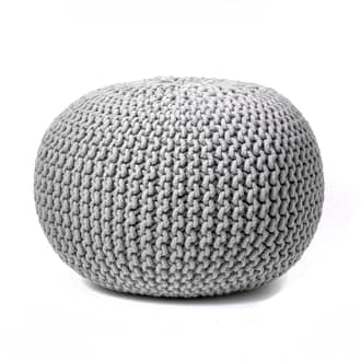 Grey Knitted Round Pouf swatch