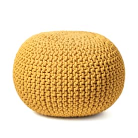 Ming Yellow Knitted Round Pouf swatch