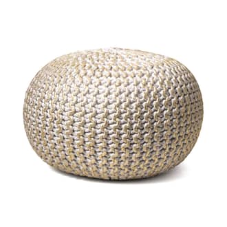 Gold Knitted Round Pouf swatch