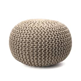 Beige Knitted Cotton Pouf swatch