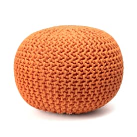 Orange Knitted Cotton Pouf swatch