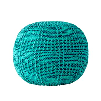 Knitted Cotton Basketweave Pouf primary image
