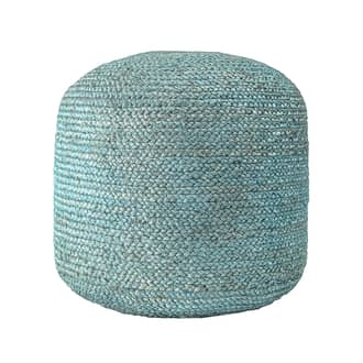 Green Braided Jute Cable Pouf swatch