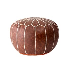 Brown Faux Leather Pouf swatch