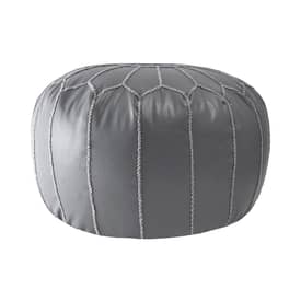 Gray Faux Leather Pouf swatch