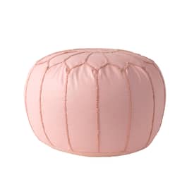 Baby Pink Faux Leather Pouf swatch