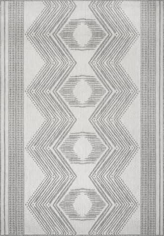 Light Grey 6' 7" x 9' Iris Totem Indoor/Outdoor Flatweave Rug swatch