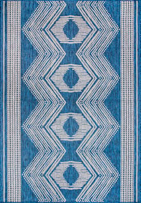 Blue 4' x 6' Iris Totem Indoor/Outdoor Flatweave Rug swatch