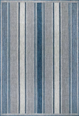 Blue Bayadere Striped Indoor/Outdoor Rug swatch