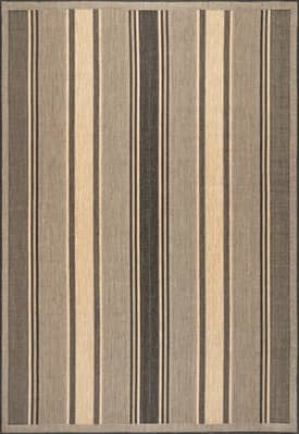 Charcoal 2' x 8' Bayadere Striped Indoor/Outdoor Rug swatch