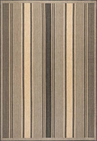 Charcoal 4' x 6' Bayadere Striped Indoor/Outdoor Rug swatch