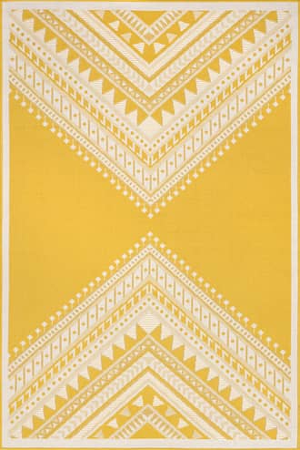 Yellow 2' x 8' Aztec Prism Indoor/Outdoor Rug swatch