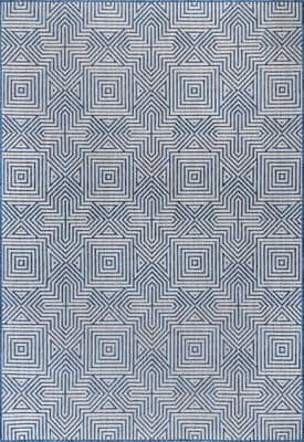 Blue 5' x 8' Greek Tiles Indoor/Outdoor Rug swatch