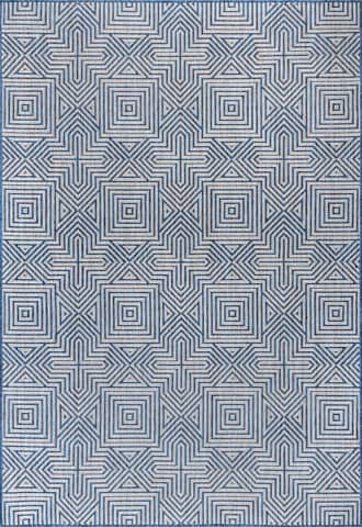 Blue 9' 6" x 12' Greek Tiles Indoor/Outdoor Rug swatch