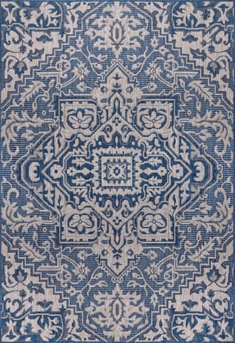 Blue Gemstone Medallion Indoor/Outdoor Rug swatch