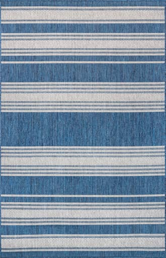 Blue 5' x 8' Romy Striped Indoor/Outdoor Rug swatch