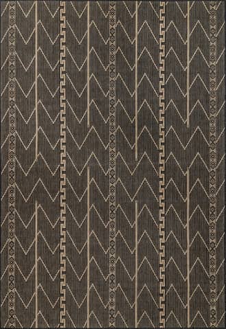 Charcoal 4' x 6' Patricia Banded Indoor/Outdoor Rug swatch