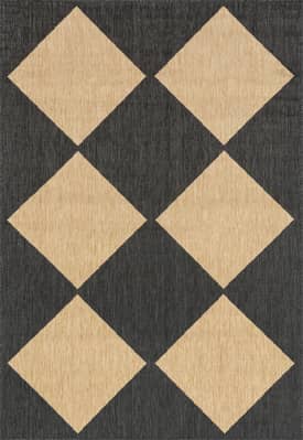 Dark Gray 5' x 8' Meyari Indoor/Outdoor Checkered Rug swatch